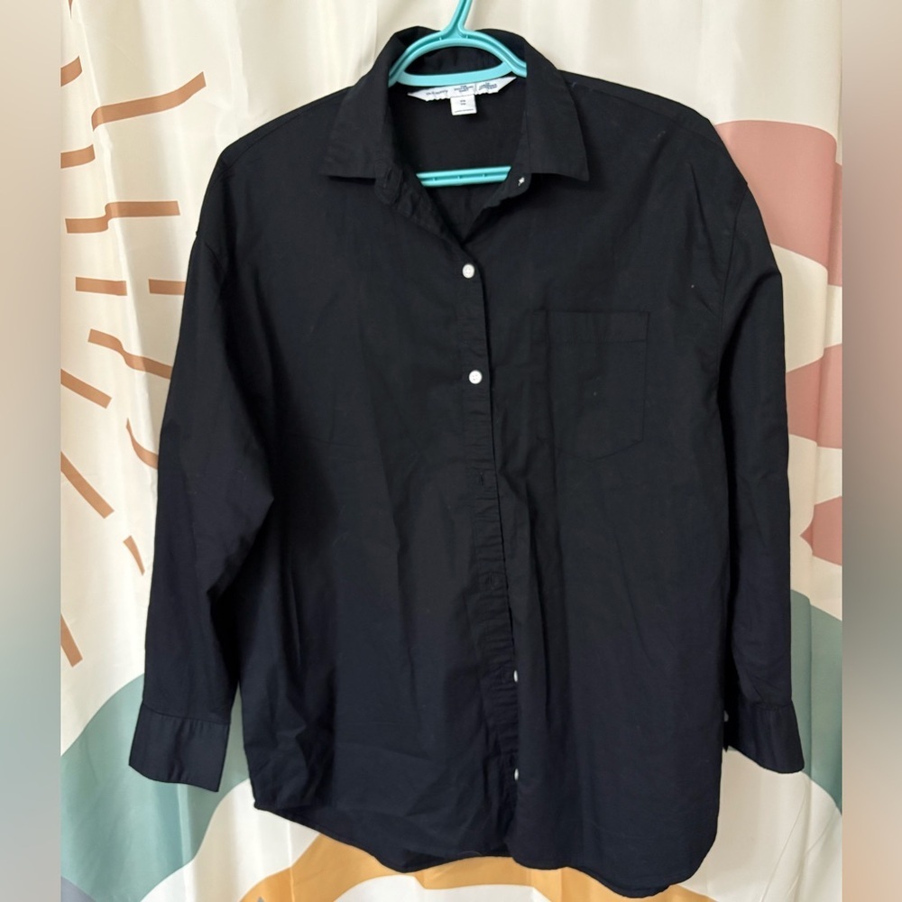Ladies XS Black Button-Up Shirt